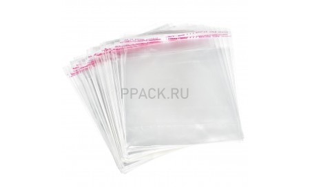Пакет с клеевым клапаном 18х24 см, БООП, клапан + 3 см, 25мкм (100шт)