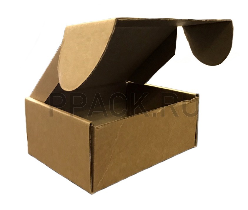 Картонная коробка 125*75*40 бур\бур, 3 слоя